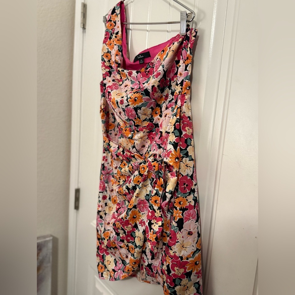 Lulu's Pink Asymmetrical Ruched One-Shoulder Dress - Picture 9 of 16